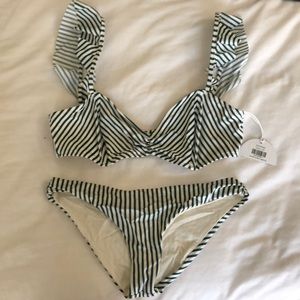 Tori Praver striped bikini
